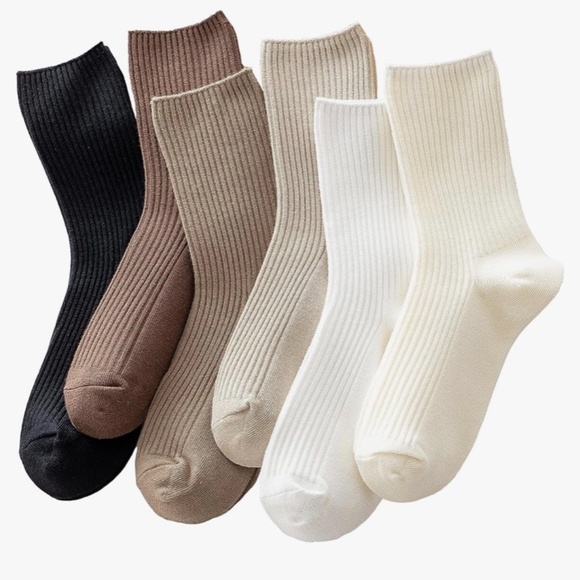 ACCFOD Accessories - ACCFOD Womens Cute Crew Socks Casual Athletic Aesthetic Socks Neutral Cotton